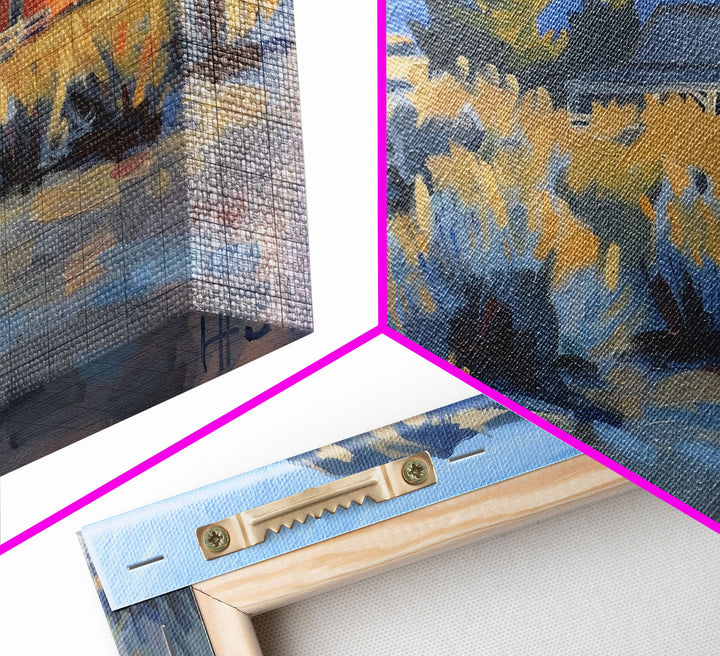 Rustic Cabin in Open Field, Framed Canvas Print, Ideal for Living Room Art, Country Style Home Decor, Cozy Bedroom Wall Art