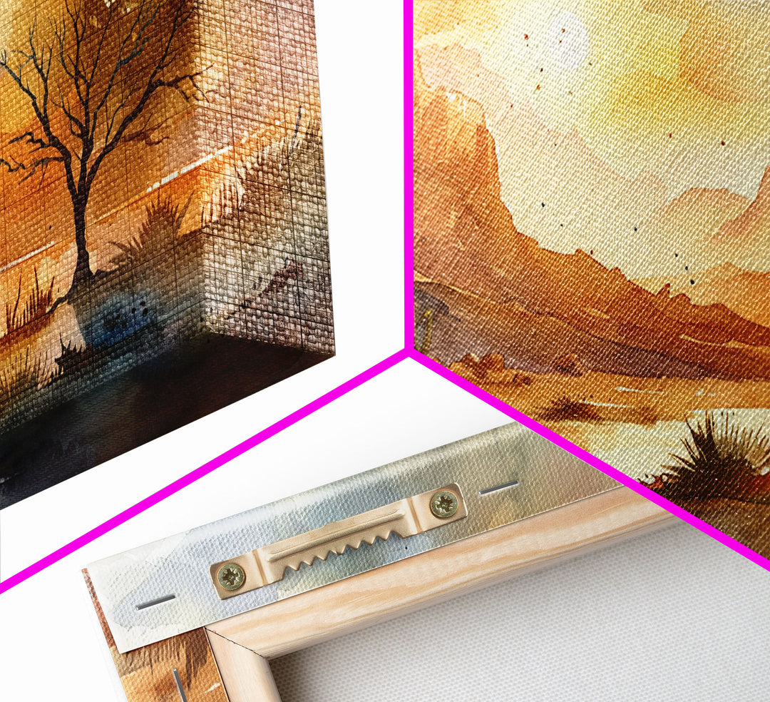 Foggy Rural Farmhouse Scene with Country Road, Charming Framed Canvas Print for Living Room, Rustic Wall Art, Vintage Decor