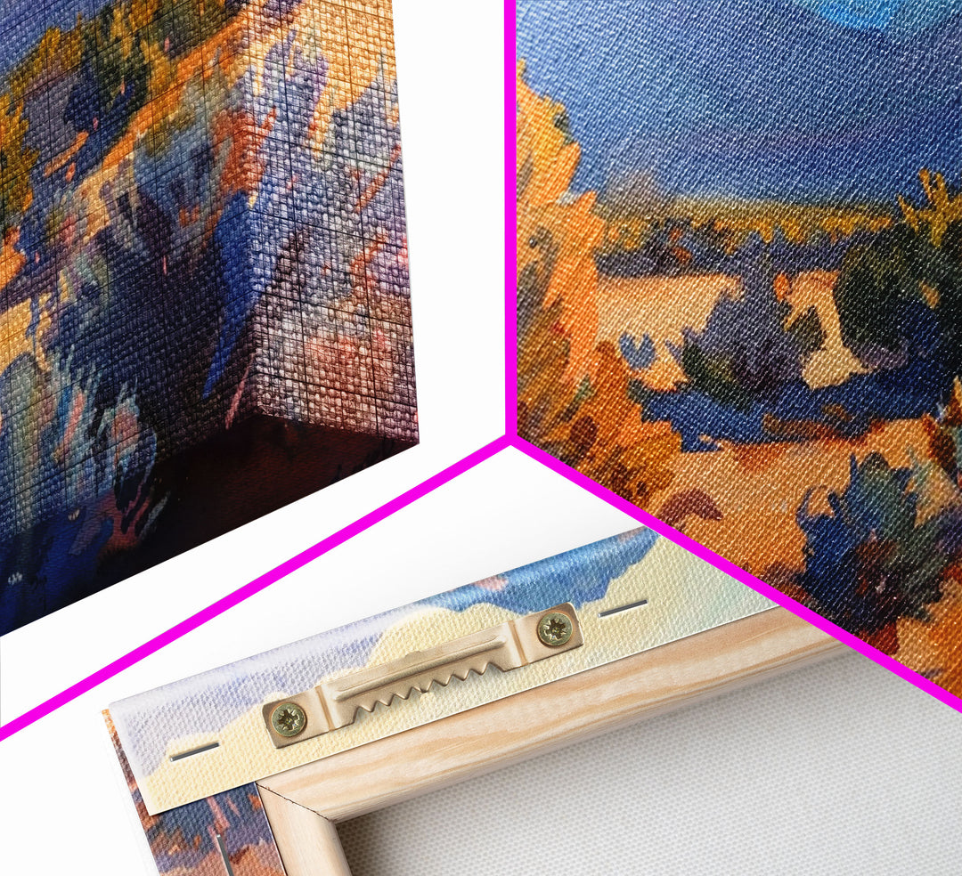 Serene Desert Landscape with Mountains, Beautiful Living Room Art, Framed Canvas Print, Farmhouse Style, Rustic Wall Decor