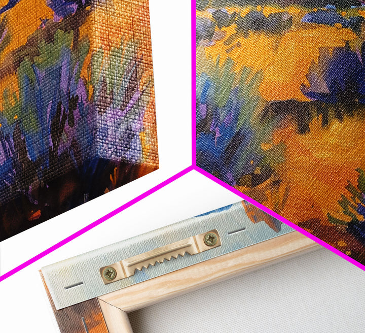 Rustic Barn in Desert Scene, Stunning Wall Art for Bedroom, Framed Canvas Print, Boho Style, Minimalist Home Decoration