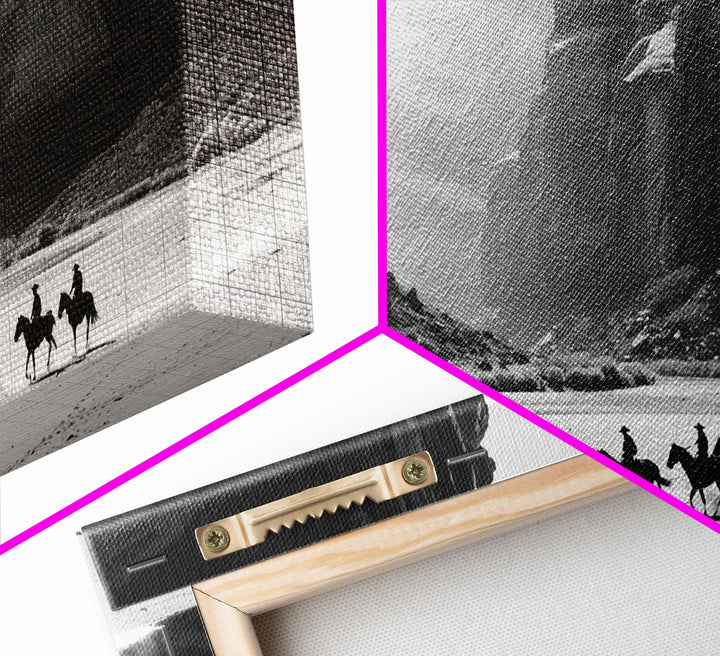 Horse Riders in Monument Valley, Stunning Framed Canvas Print for Living Room Wall Art, Bedroom Decor, Home Decor