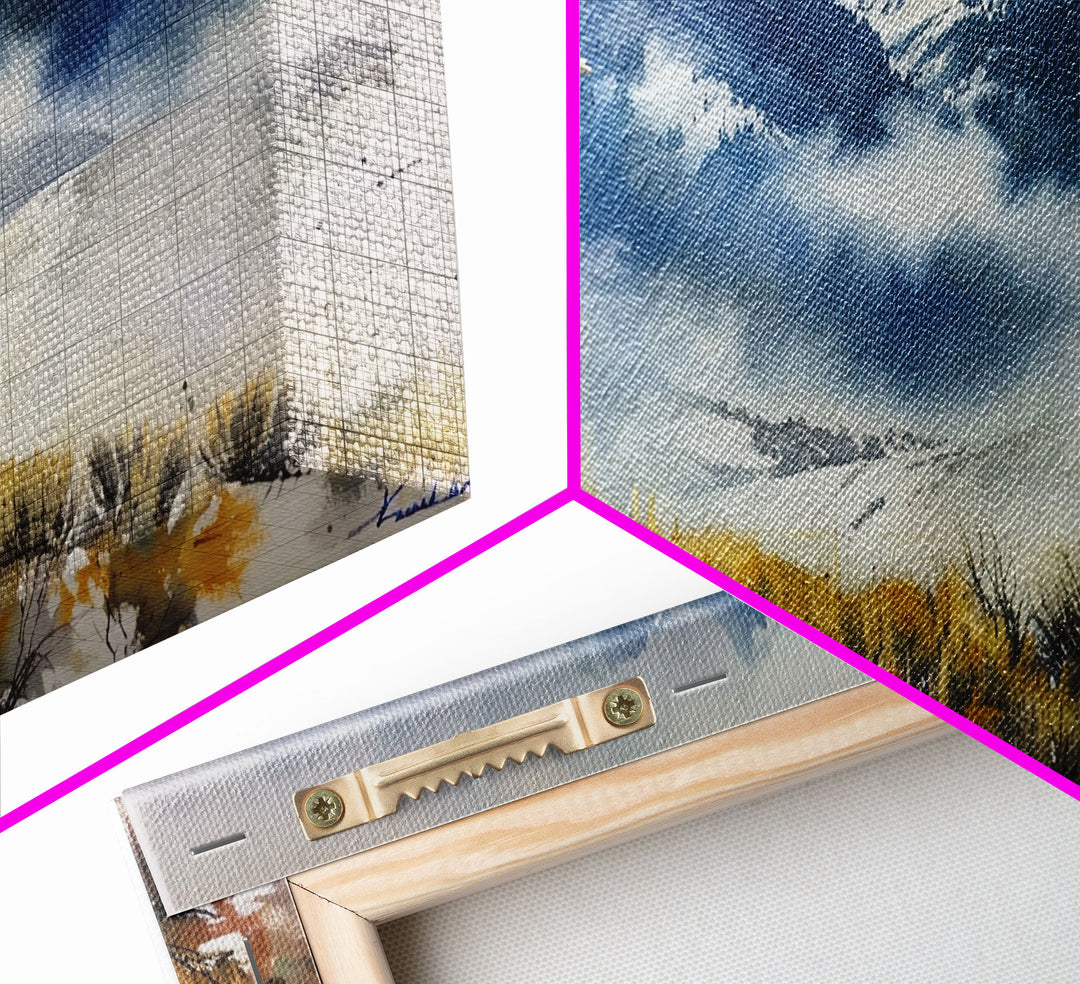 Majestic Elk in Mountain Landscape with Fall Foliage, Stunning Framed Canvas Print, Living Room Art, Rustic Bedroom Decor, Wall Art