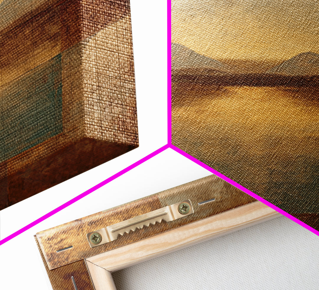 Desert Landscape in Warm Terracotta Tones Canvas Print, Wall Art, Abstract Wall Art, Living Room Decor, Watercolor Art, WAL-1x1-55