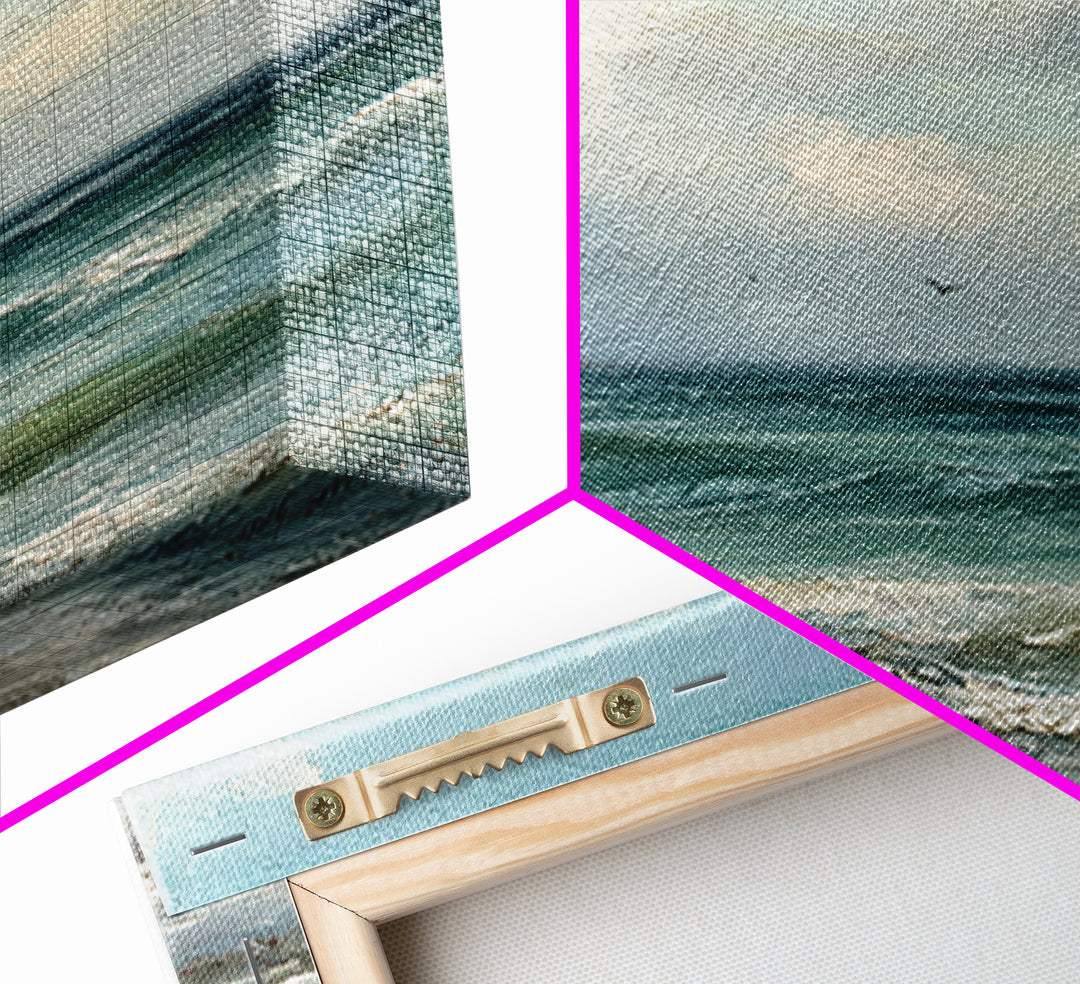 Classic Seascape with Dramatic Clouds Canvas Print, Wall Art, Statement Artwork, Living Room Decor, Fine Art, WAL-1x1-75