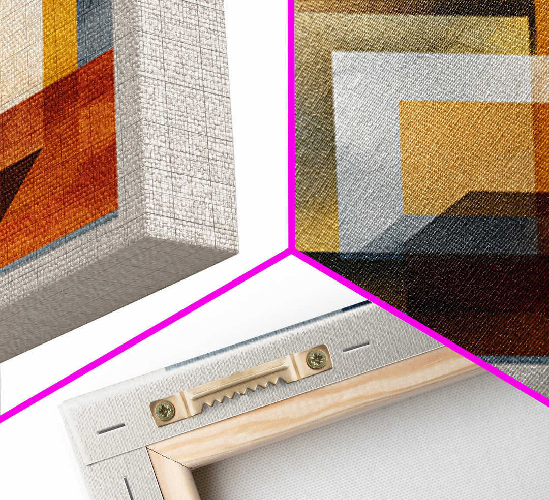 Modern Geometric Composition for Living Spaces Canvas Print, Wall Art, Textured Wall Art, Living Room Decor, Abstract Art, WAL-1x1-76