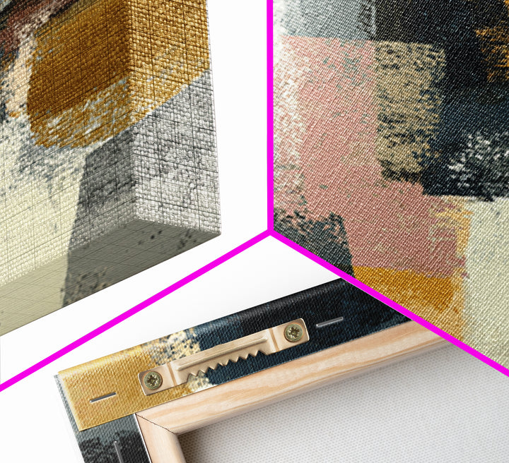 Statement Abstract with Bold Layered Brushwork Framed Canvas Print, Wall Art, Wall Decor, Living Room Decor, Abstract Art, WAL-1x3-61