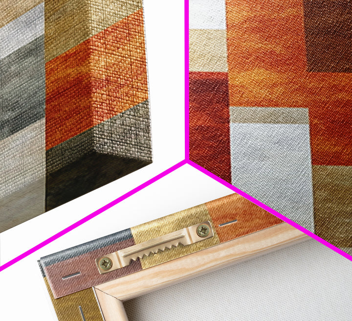 Modern Geometric Composition for Living Spaces Canvas Print, Wall Art, Textured Wall Art, Living Room Decor, Abstract Art, WAL-1x3-88