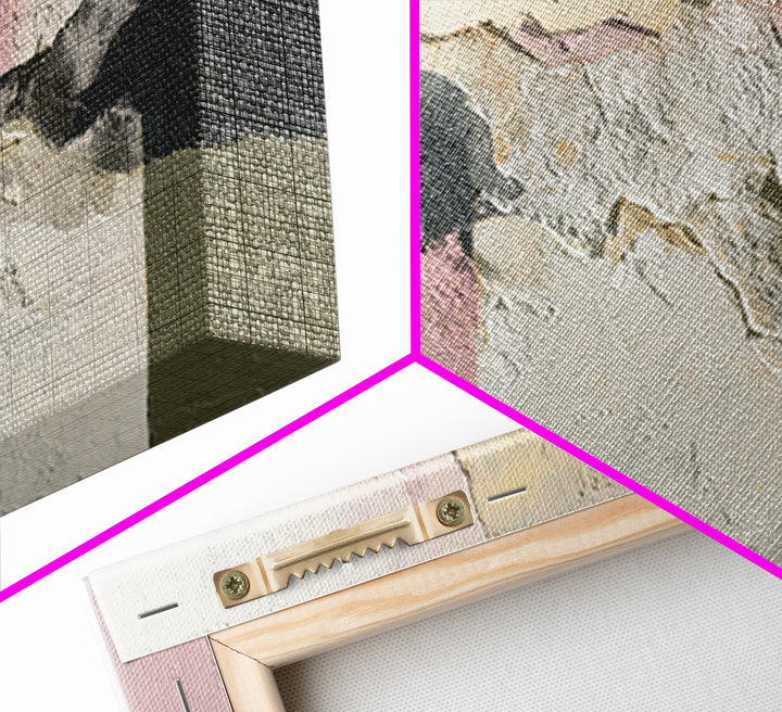 Luxury Neutral Plaster Texture Abstract Framed Canvas Print, Wall Art, Original Art, Living Room Decor, Abstract Art, WAL-2x1-11