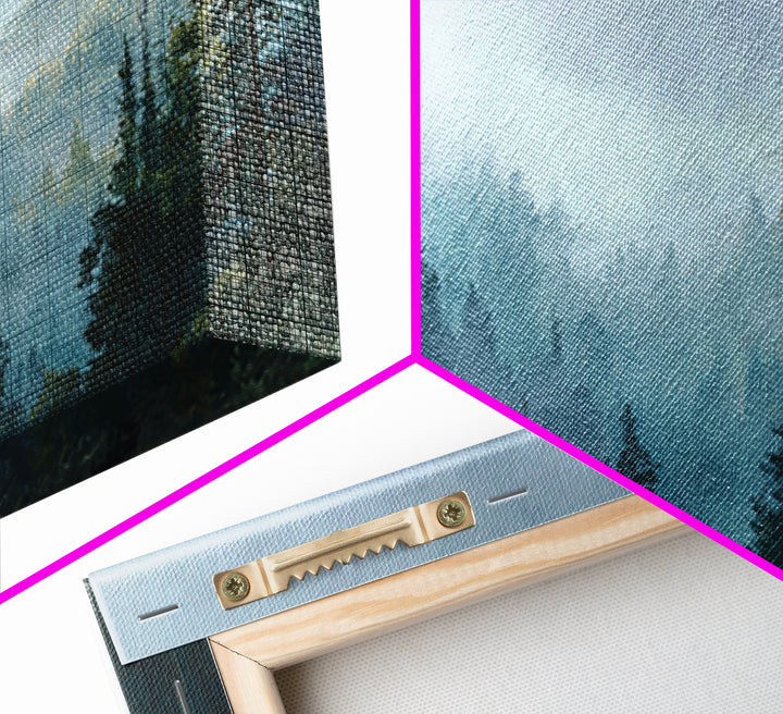 Moody Forest Landscape Framed Canvas Print, Wall Art, Minimalist Decor, Living Room Decor, Oil Painting, Wall Art Prints, WAL-2x1-30