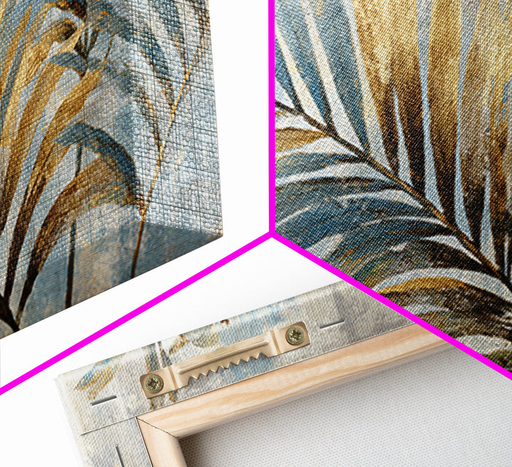 Tropical Palm Leaf Painting Canvas Print, Wall Art, Home Decor, Living Room Decor, Fine Art, Digital Wall Art, WAL-2x1-36