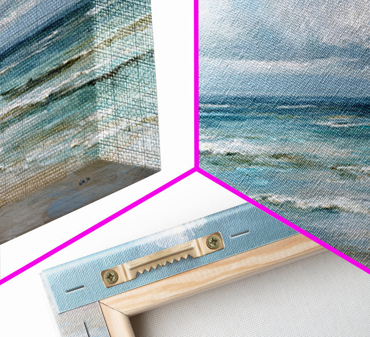 Classic Seascape with Dramatic Clouds Canvas Print, Wall Art, Wall Art for Mom, Living Room Decor, Oil Painting, WAL-2x1-47