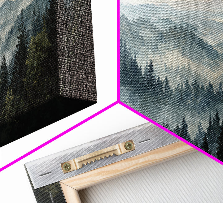 Moody Forest Landscape Framed Canvas Print, Wall Art, Minimalist Decor, Living Room Decor, Oil Painting, Wall Art Prints, WAL-2x1-6