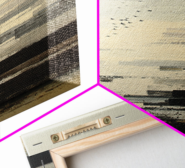 Luxury Neutral Plaster Texture Abstract Framed Canvas Print, Wall Art, Mid Century Modern, Living Room Decor, Fine Art, WAL-2x3-47