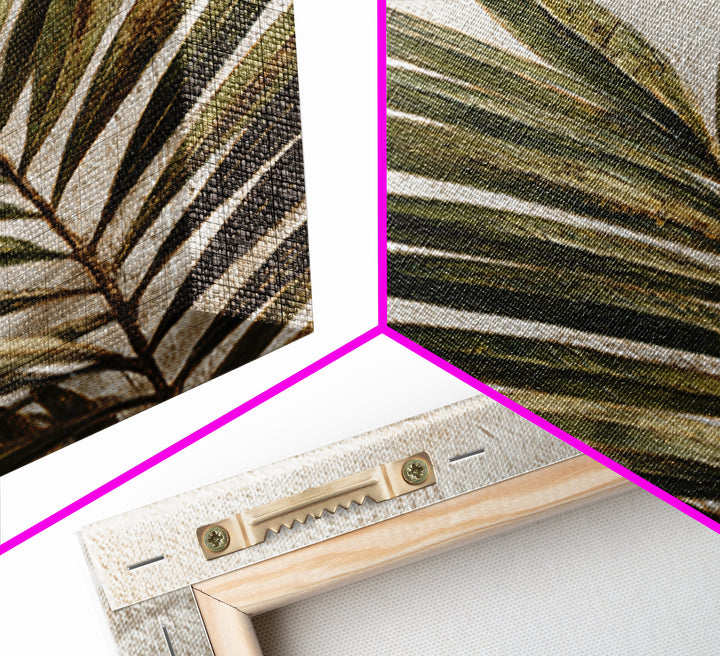 Tropical Palm Leaf Painting Framed Canvas Print, Wall Art, Home Decor, Living Room Decor, Fine Art, Digital Wall Art, WAL-2x3-48