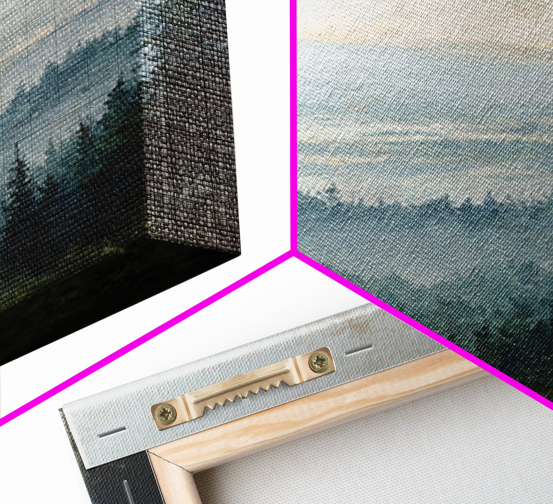 Moody Forest Landscape Canvas Print, Wall Art, Heart, Living Room Decor, Fine Art, Home Decor Gift, Original Art, WAL-2x3-66