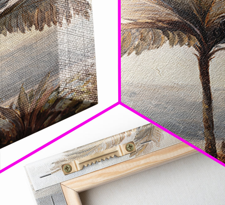 Tropical Palm Leaf Painting Canvas Print, Wall Art, Heart, Living Room Decor, Fine Art, Home Decor Gift, Original Art, WAL-2x3-72