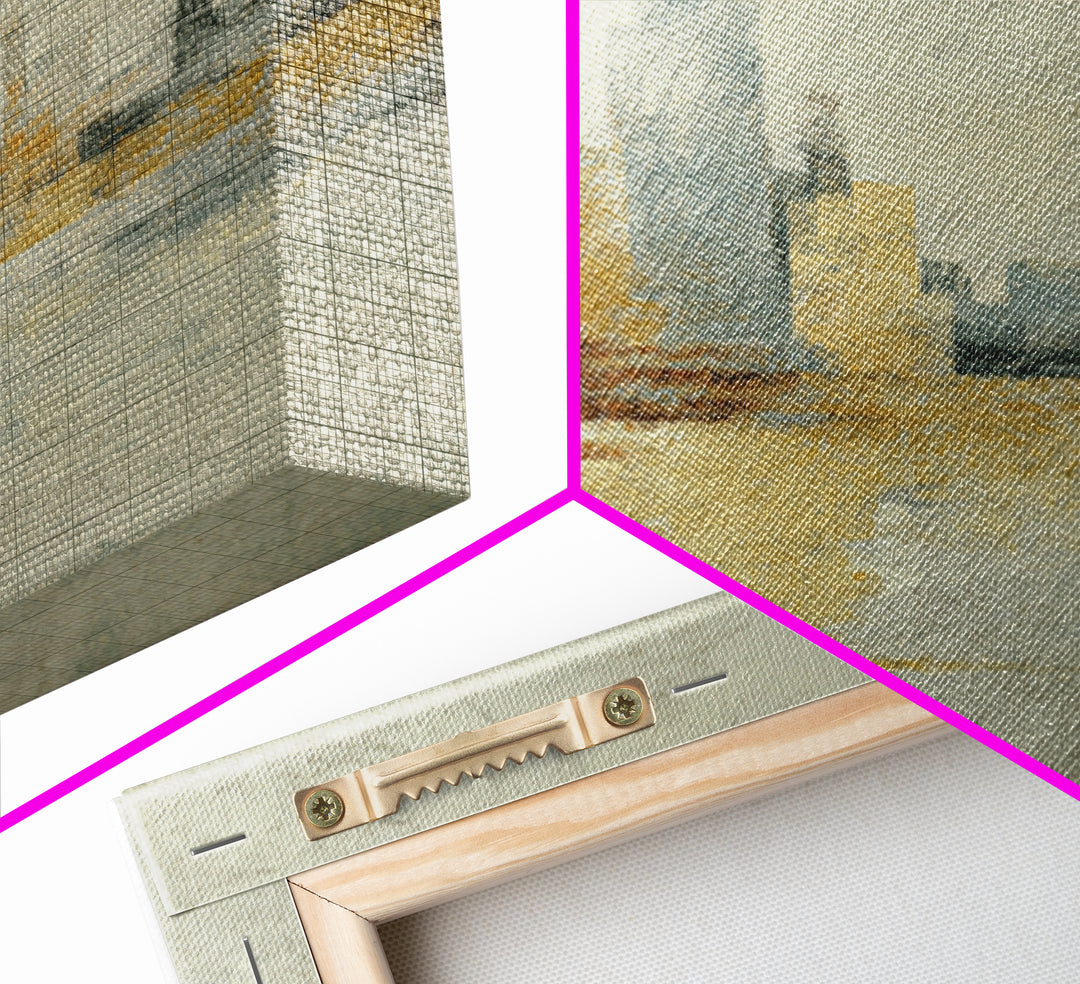 Urban Skyline in Muted Evening Color Framed Canvas Print, Wall Art, Wall Hangings, Living Room Decor, Abstract Art, WAL-2x3-74