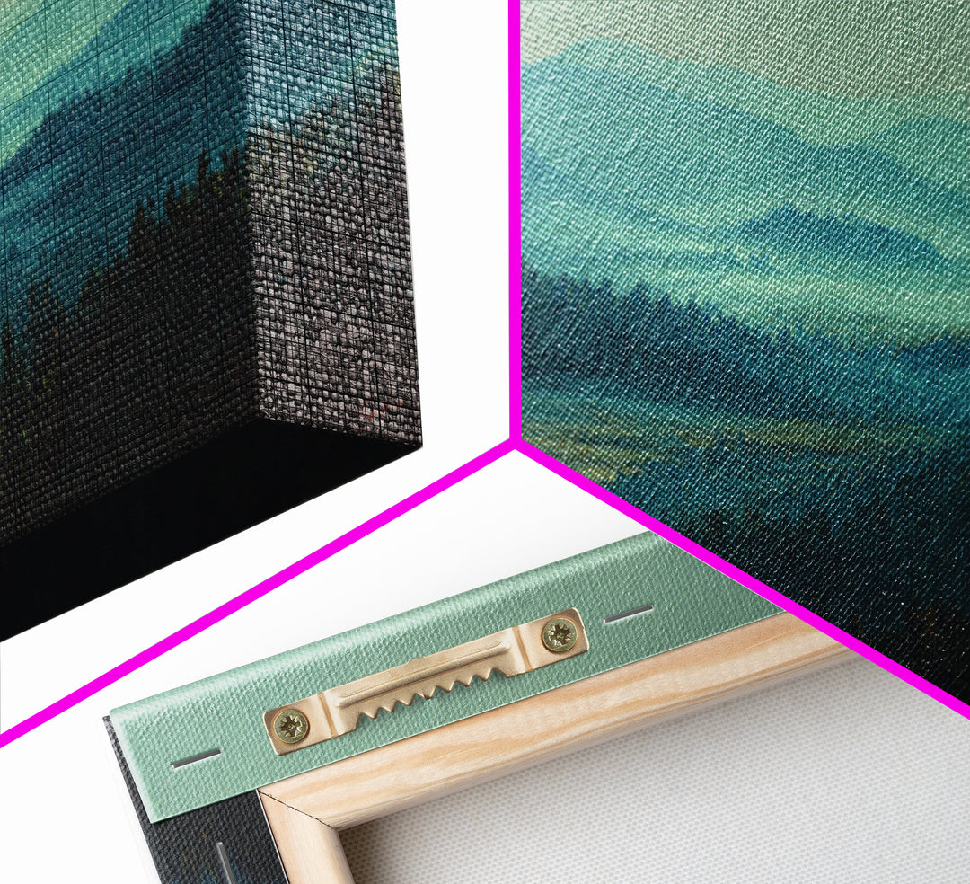 Moody Forest Landscape Framed Canvas Print, Wall Art, Canvas, Living Room Decor, Fine Art, Canvas Wall Art, Abstract Art, WAL-3x1-2