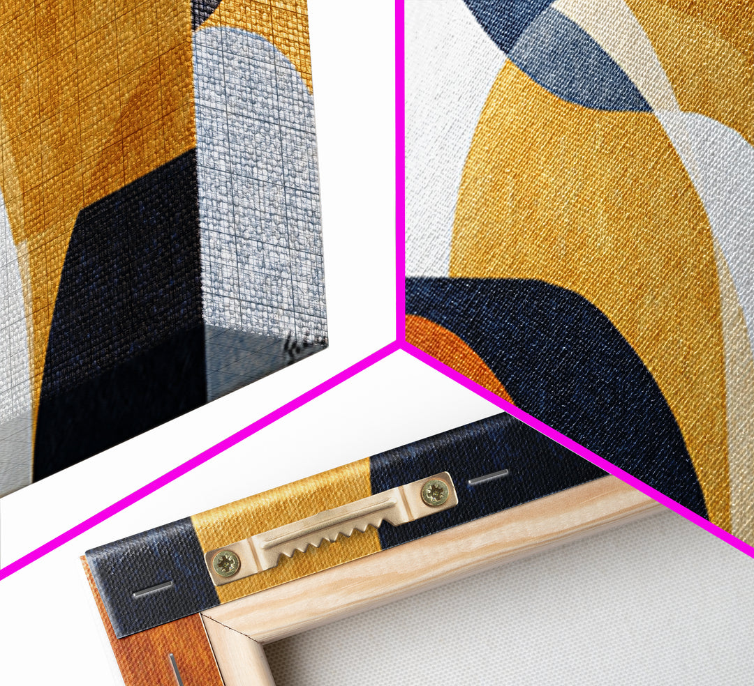 Mid Century Color Block Composition Canvas Print, Wall Art, Art, Living Room Decor, Fine Art, Wall Clock, Large Wall Art, WAL-3x1-76