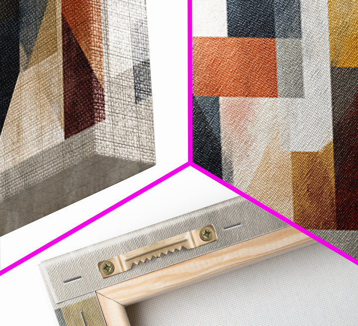 Modern Geometric Composition for Living Spaces Canvas Print, Wall Art, Heart, Living Room Decor, Fine Art, Home Decor Gift, WAL-3x1-92