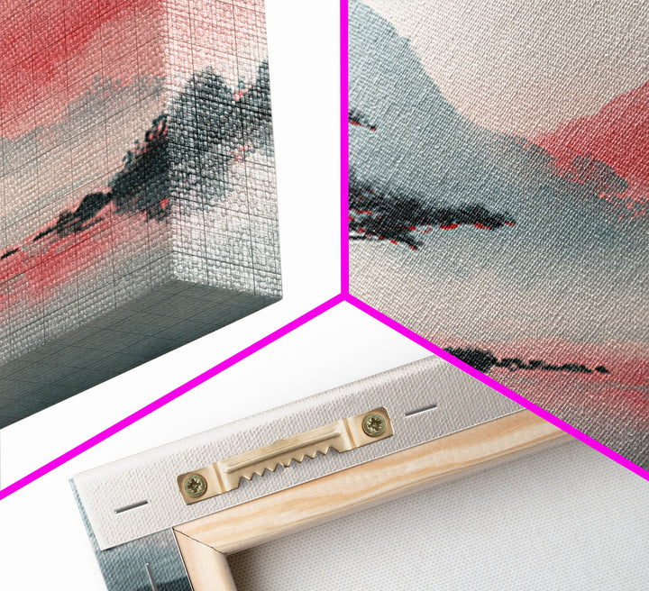 Monochrome Ink Crane Composition Framed Canvas Print, Wall Art, Living Room Decor, Oil Painting, Metal Wall Art, WAL-3x2-100