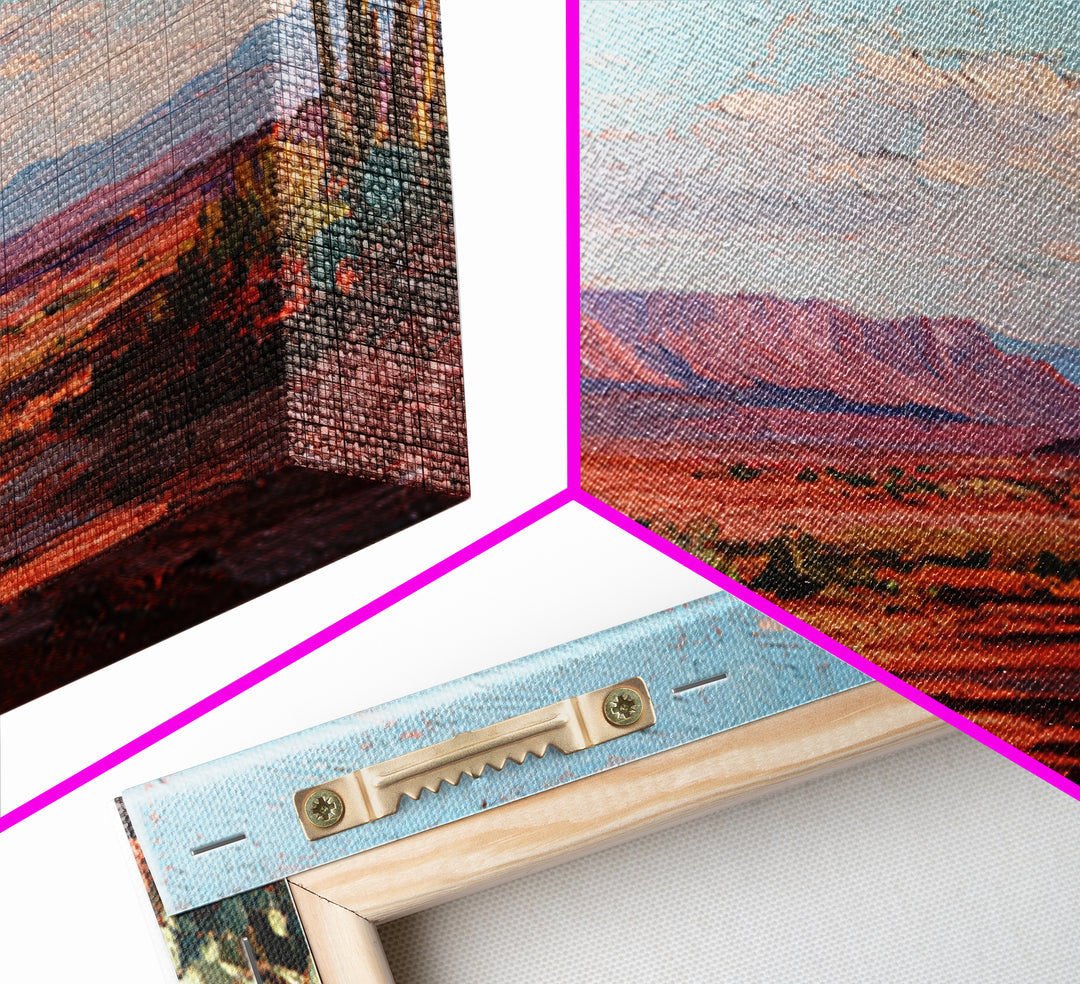 Desert Landscape in Warm Terracotta Tones Canvas Print, Wall Art, Modern Decor, Living Room Decor, Fine Art, WAL-3x2-11