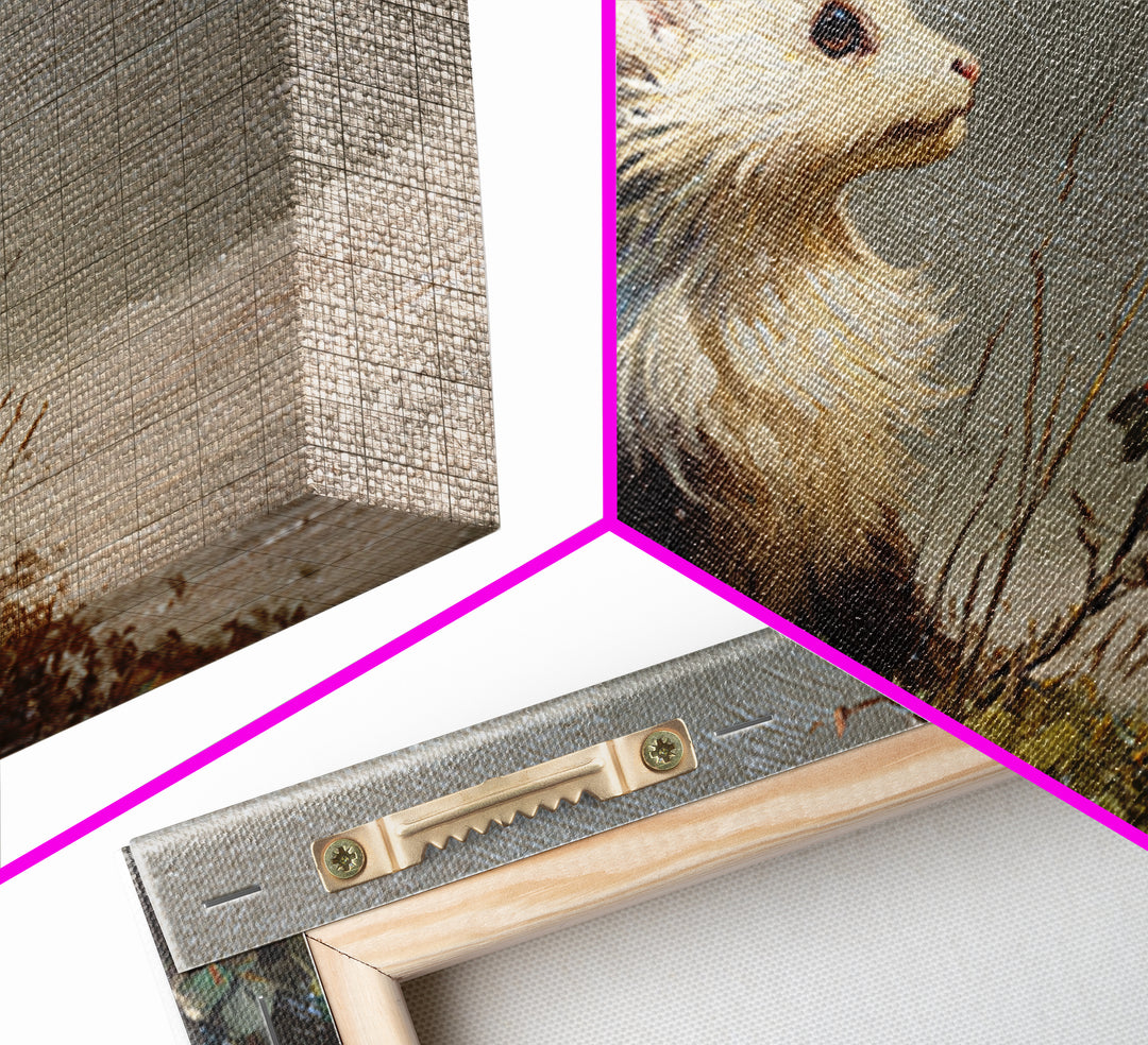 Whimsical Animal Portrait Canvas Print, Wall Art, Digital Print, Living Room Decor, Fine Art, Luxury Decor, Textured Painting, WAL-3x2-3