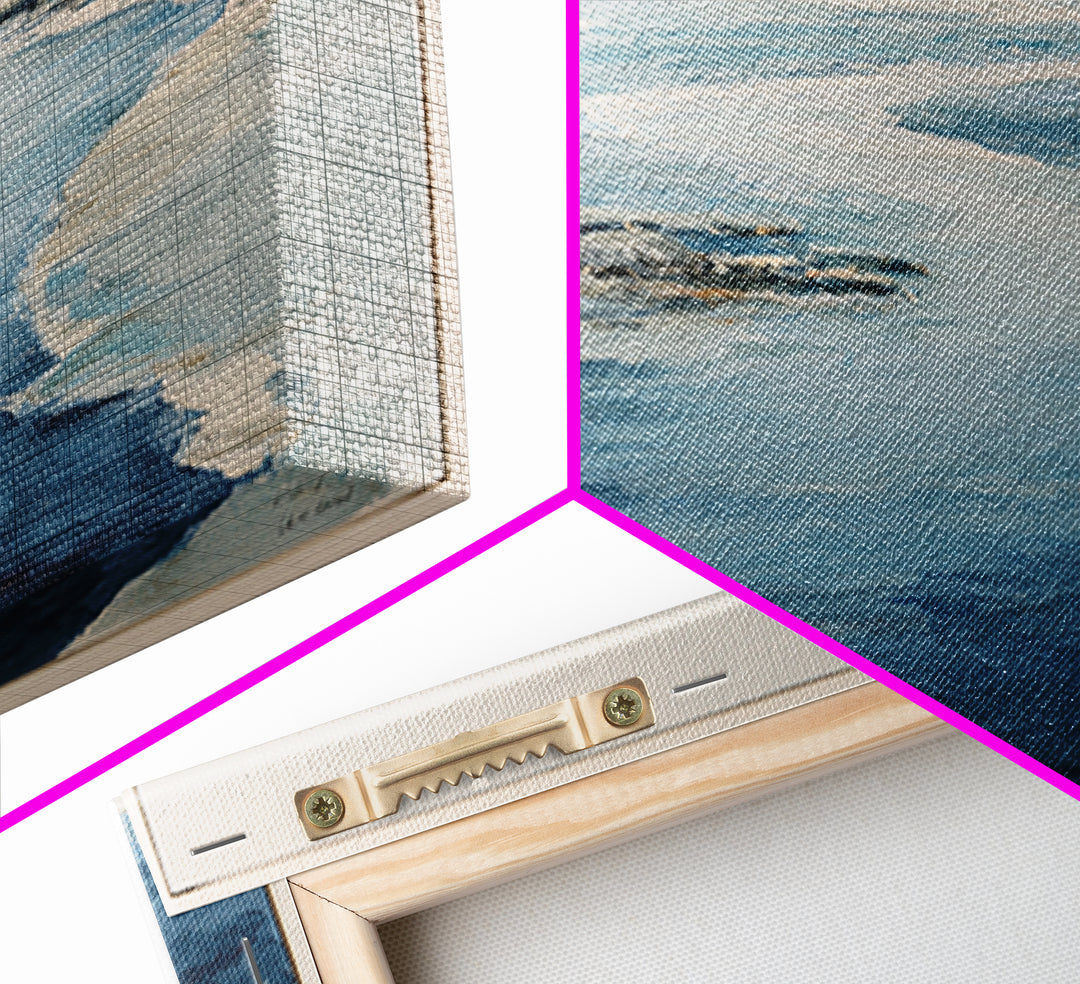 Coastal Aerial Water Study Framed Canvas Print, Wall Art, Contemporary Art, Living Room Decor, Fine Art, Mid Century Modern, WAL-3x2-39