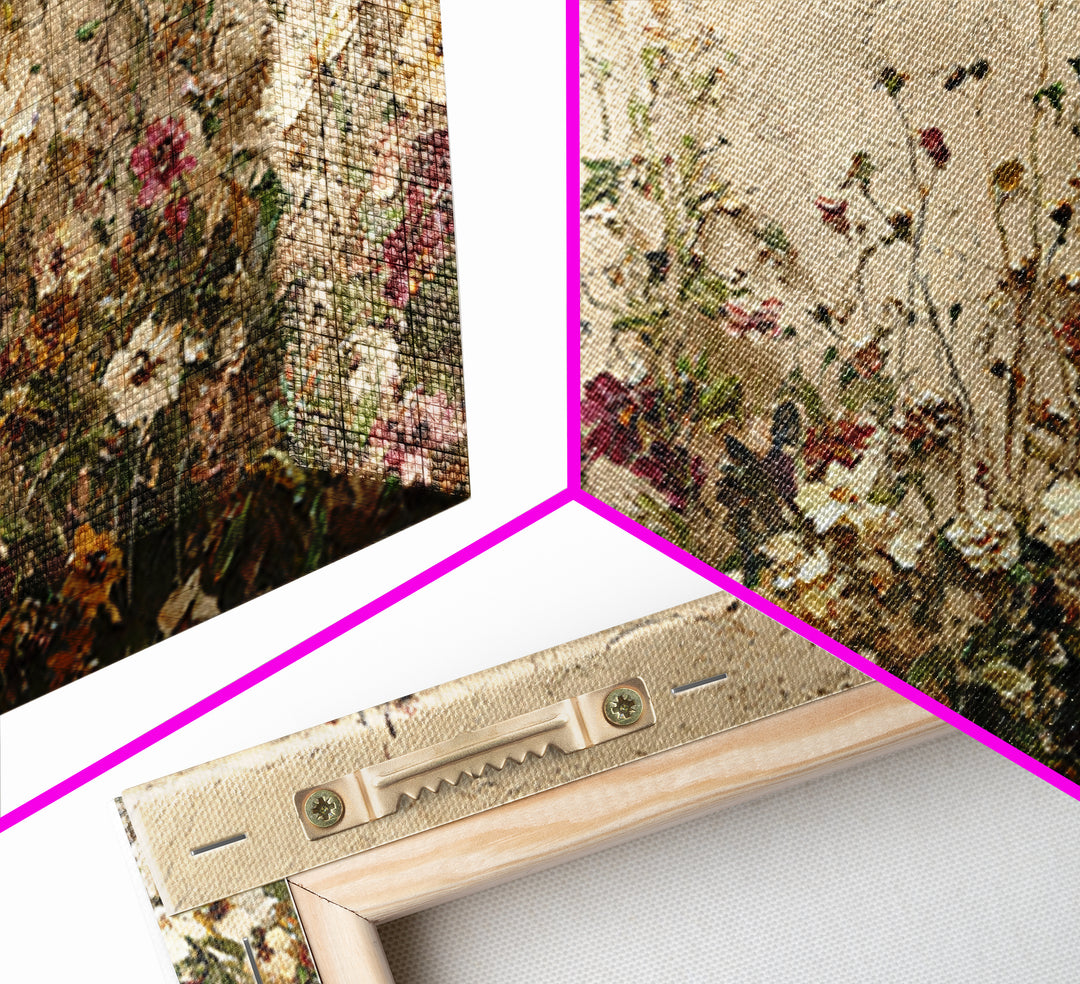 Impressionist Meadow of Wildflowers Framed Canvas Print, Wall Art, Gallery Decor, Living Room Decor, Fine Art, WAL-3x2-69