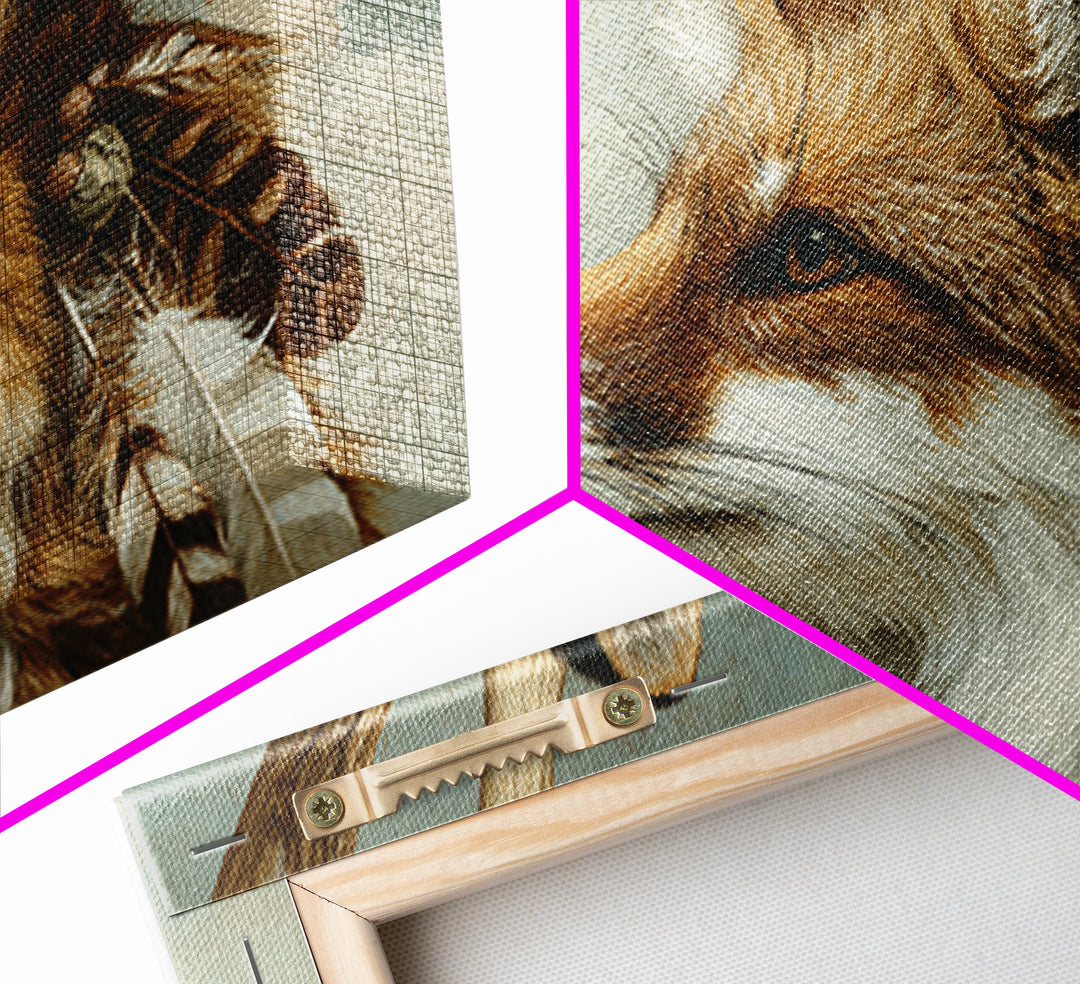 Whimsical Animal Portrait Canvas Print, Wall Art, Painting, Living Room Decor, Oil Painting, Art Deco, Wall Hanging, WAL-3x2-75