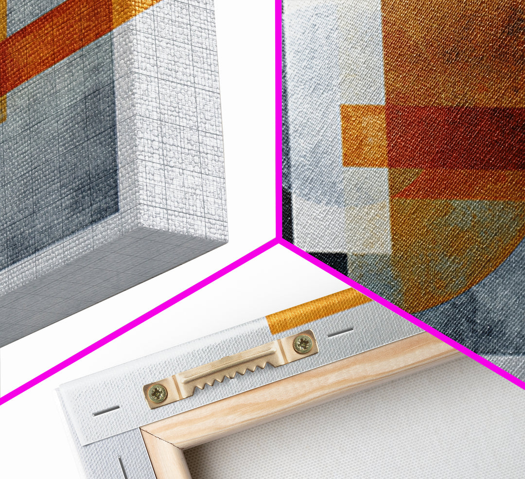 Modern Geometric Composition for Living Spaces Framed Canvas Print, Wall Art, Framed Wall Art, Living Room Decor, Fine Art, WAL-3x2-8