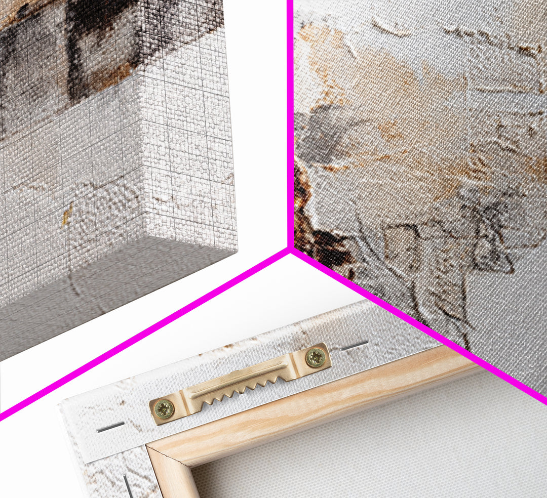 Luxury Neutral Plaster Texture Abstract Framed Canvas Print, Wall Art, Wall Art for Mom, Living Room Decor, Abstract Art, WAL-3x2-91
