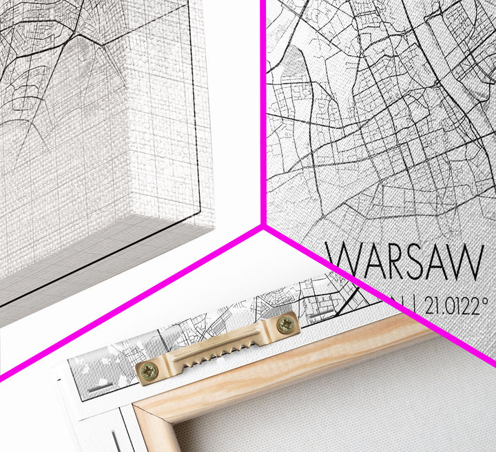 Warsaw City Map, Poland Art, Map Print, Modern Wall Art, Wall Art, Canvas Art, European wall Art, First Home Gift, Wall Décor, Office Prints