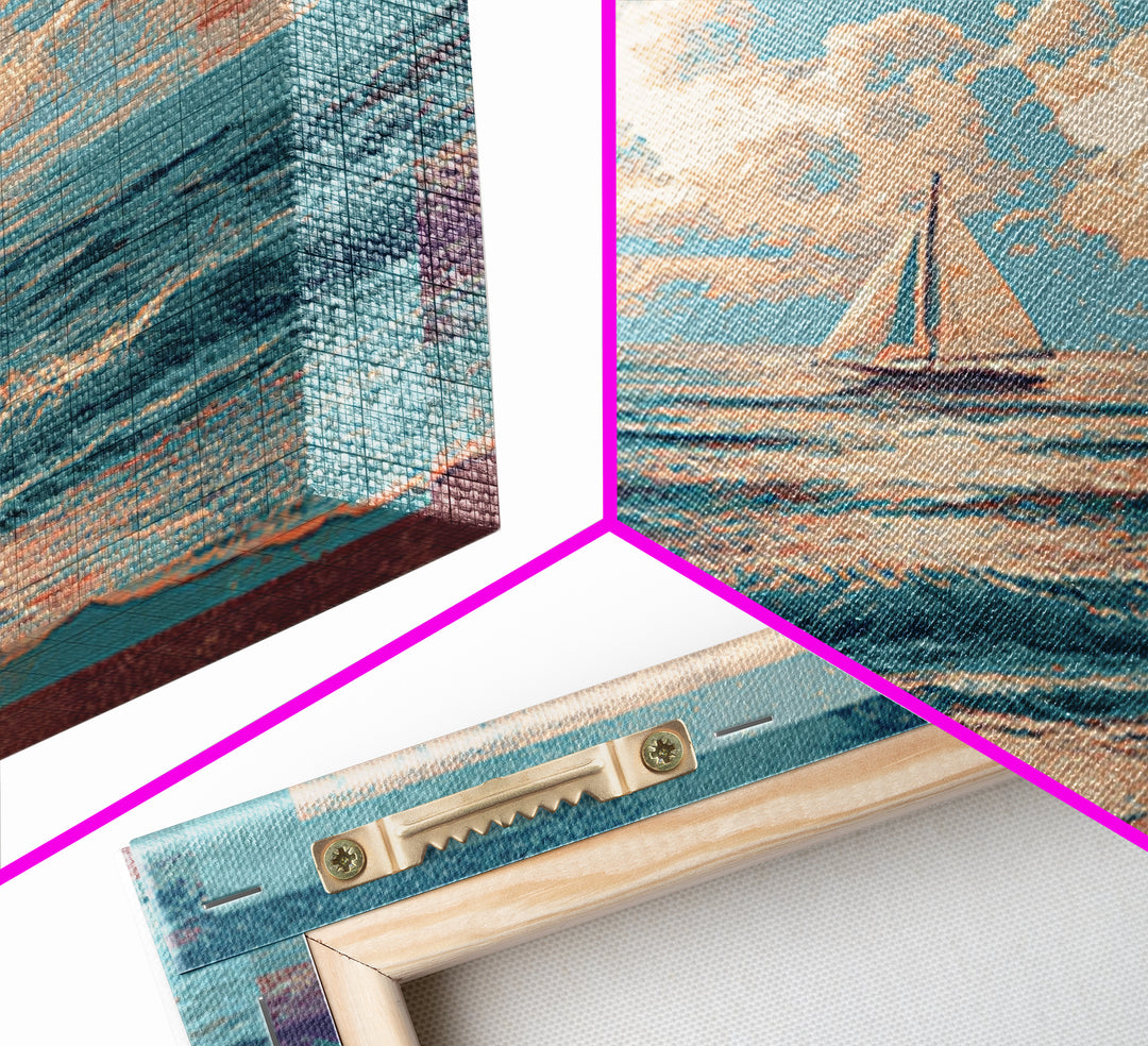 Honeymoon Coastal Sunset Canvas Print, Wedding Art, Wedding Table Number, Living Room Decor, Fine Art, Romance, Gallery Decor, WED-1x1-17