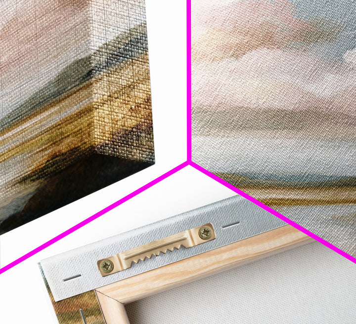 Blush Cloudscape with Dreamy Atmosphere Framed Canvas Print, Wedding Art, Personalized Wedding, Living Room Decor, Romance, WED-1x1-63
