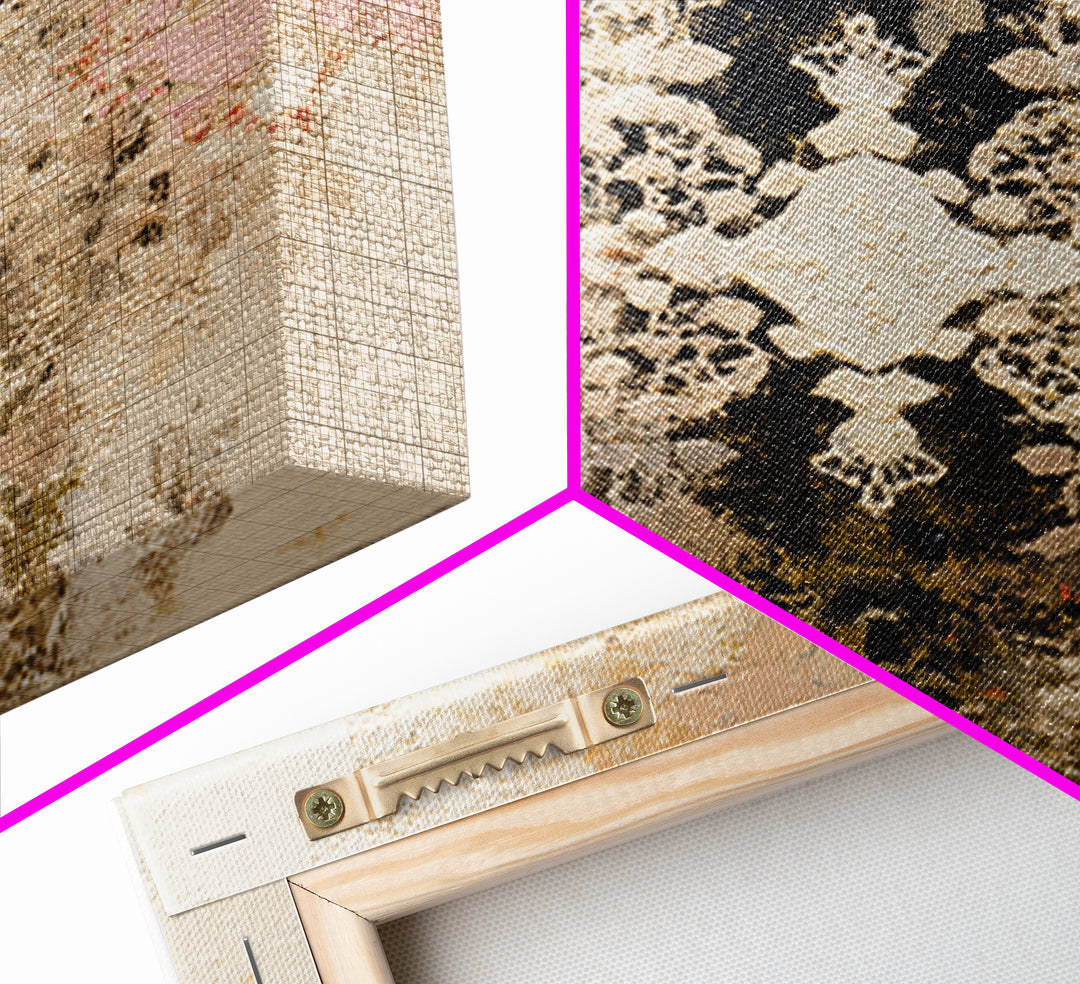 Lace Pattern Ivory Abstraction Framed Canvas Print, Wedding Art, Wedding Poster, Living Room Decor, Abstract Art, Romance, WED-1x1-67