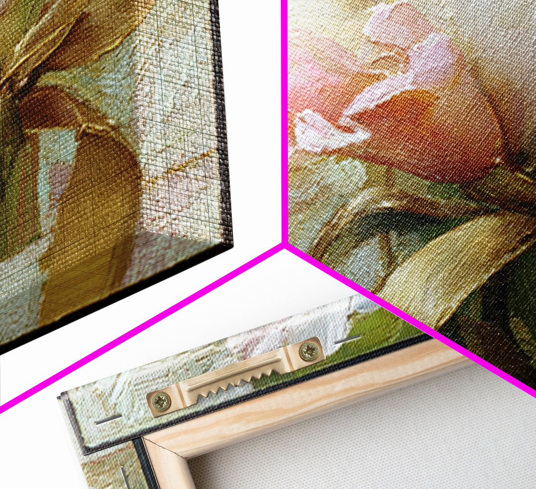 White Orchid and Gold Ribbon Composition Framed Canvas Print, Wedding Art, Wedding Gift, Living Room Decor, Fine Art, Romance, WED-1x1-96