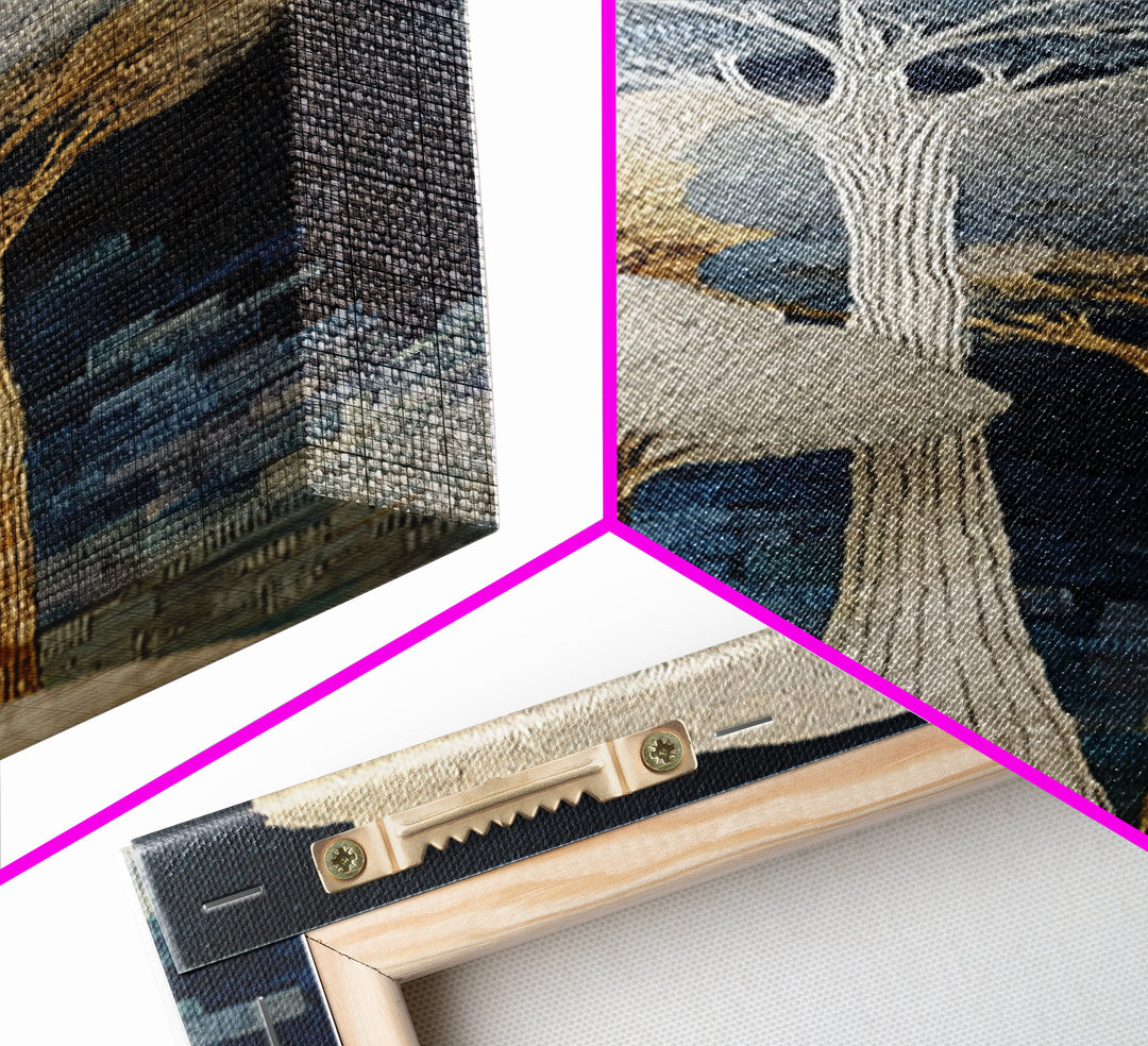 Two Intertwined Trees as Symbolic Artwork Canvas Print, Wedding Art, Framed Art, Living Room Decor, Fine Art, Romance, WED-1x3-11