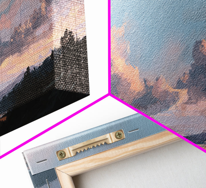 Blush Cloudscape with Dreamy Atmosphere Framed Canvas Print, Wedding Art, Wedding Decoration, Living Room Decor, Romance, WED-2x1-11