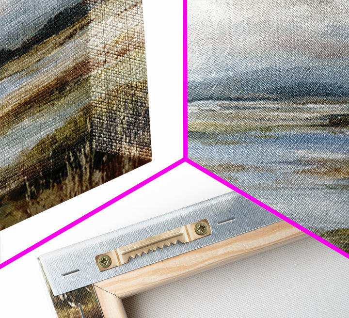 Blush Cloudscape with Dreamy Atmosphere Framed Canvas Print, Wedding Art, Luxury Decor, Living Room Decor, Oil Painting, WED-2x1-35
