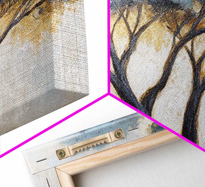 Two Intertwined Trees as Symbolic Artwork Framed Canvas Print, Wedding Art, Wedding Gift, Living Room Decor, Fine Art, Romance, WED-2x1-43