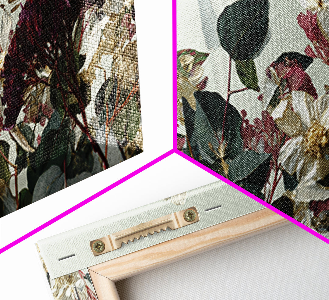 Pressed Flowers from a Wedding Bouquet Canvas Print, Wedding Art, Wedding Table Decor, Living Room Decor, Fine Art, Romance, WED-2x1-76