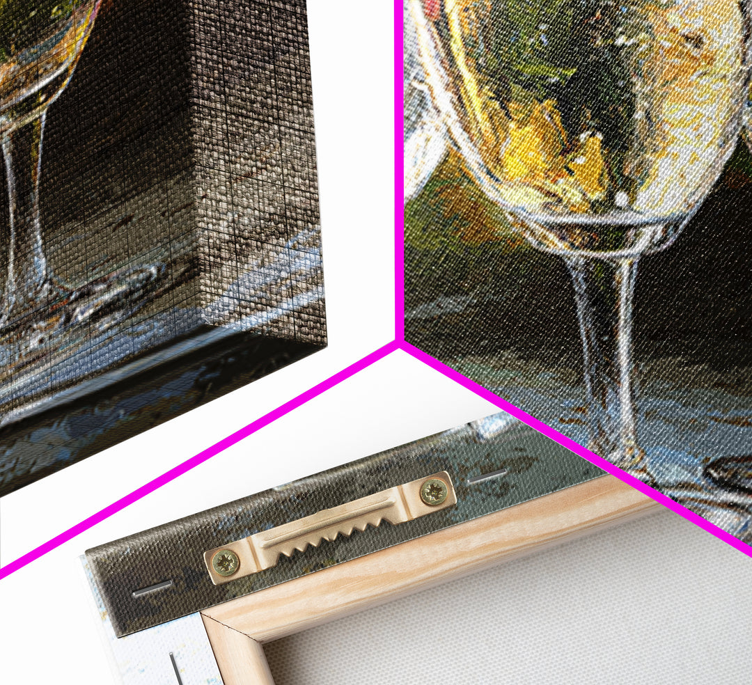 Champagne Glasses with Delicate Sparkle Framed Canvas Print, Wedding Art, Luxury Decor, Living Room Decor, Fine Art, Romance, WED-2x3-38