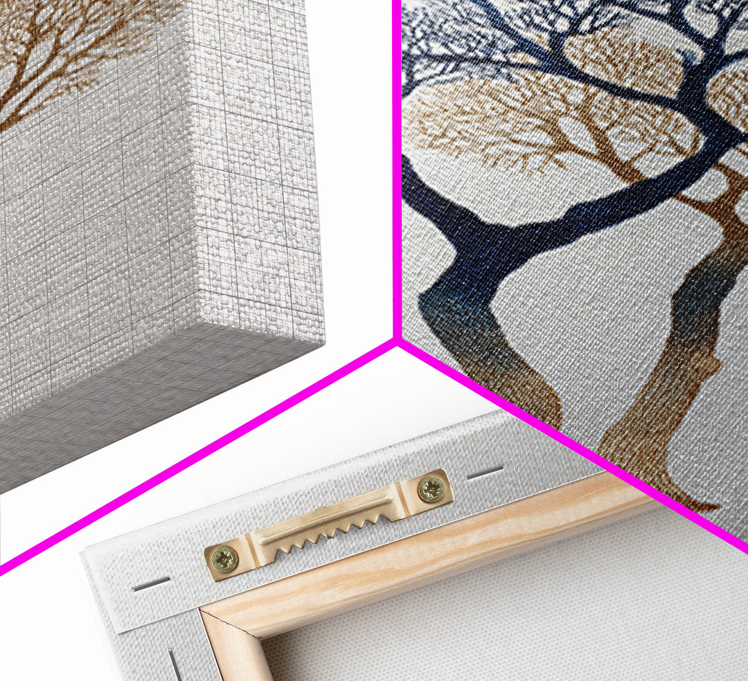 Two Intertwined Trees as Symbolic Artwork Framed Canvas Print, Wedding Art, Wedding Stationery, Living Room Decor, Romance, WED-2x3-55