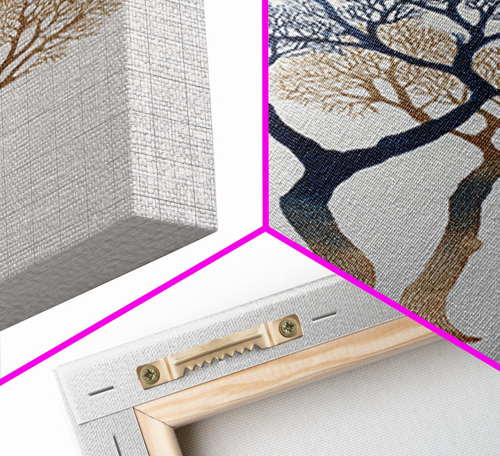 Two Intertwined Trees as Symbolic Artwork Framed Canvas Print, Wedding Art, Wedding Stationery, Living Room Decor, Romance, WED-2x3-55