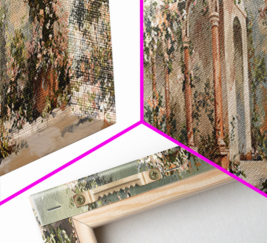 Romantic Garden Arch Covered Canvas Print, Wedding Art, Wedding Guest Book, Living Room Decor, Romance, Rustic Wedding, WED-3x1-26