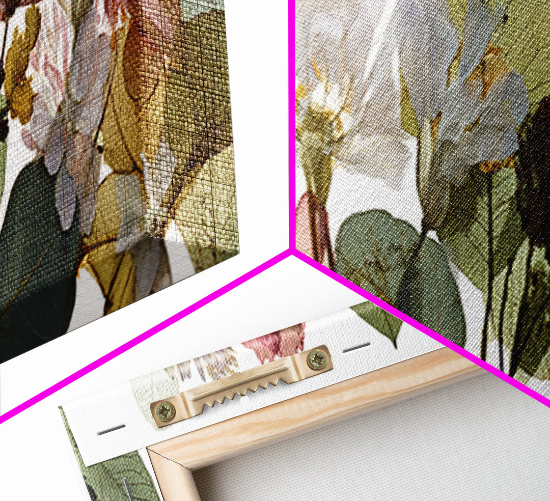 Pressed Flowers from a Wedding Bouquet Canvas Print, Wedding Art, Boho Decor, Living Room Decor, Fine Art, Romance, Art Print, WED-3x1-48