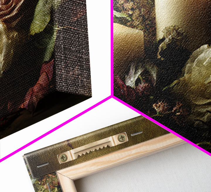 Romantic Candle and Floral Still Life Canvas Print, Wedding Art, Custom Portrait, Living Room Decor, Fine Art, Romance, WED-3x2-26
