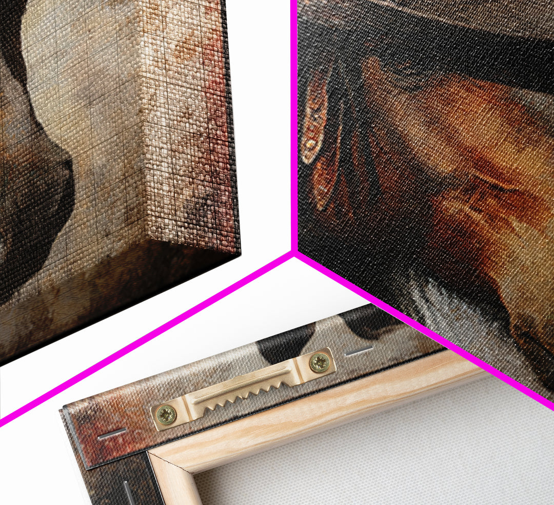 Cowboy Hat with Feathers and Beads Canvas Print, Western Art, Modern Decor, Southwestern Decor, Fine Art, Frontier, Wall Decor, WES-1x1-94