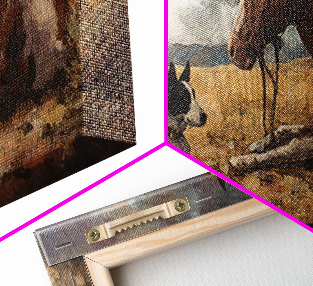 Ranch Dog Beside Worn Boots Canvas Print, Western Art, Cowboy Art, Southwestern Decor, Fine Art, Frontier, Rustic Wall Art, WES-2x1-89
